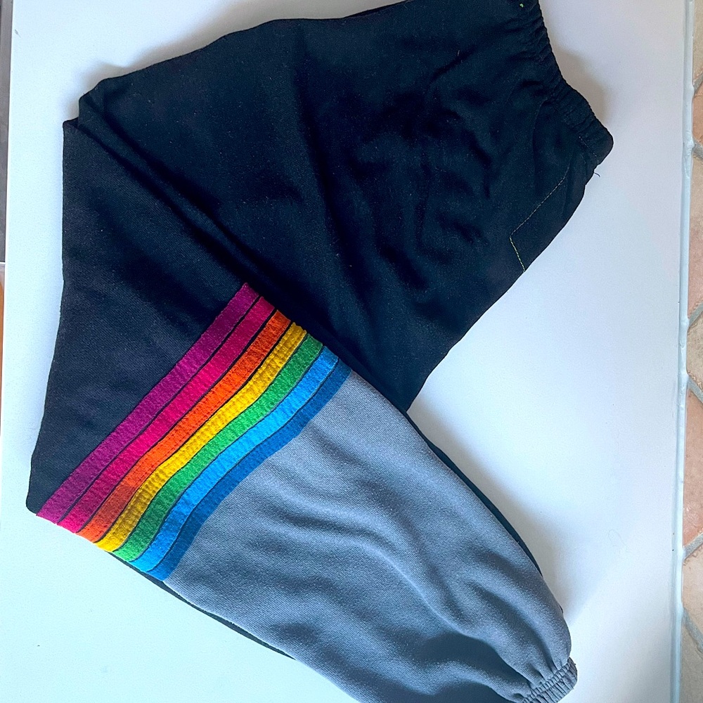 Aviator Nation Rainbow Stripe Sweatpants